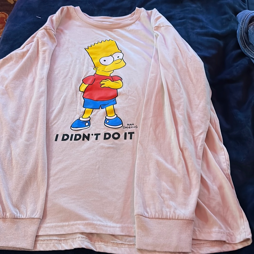long sleeve shirt with bart simpson on it
